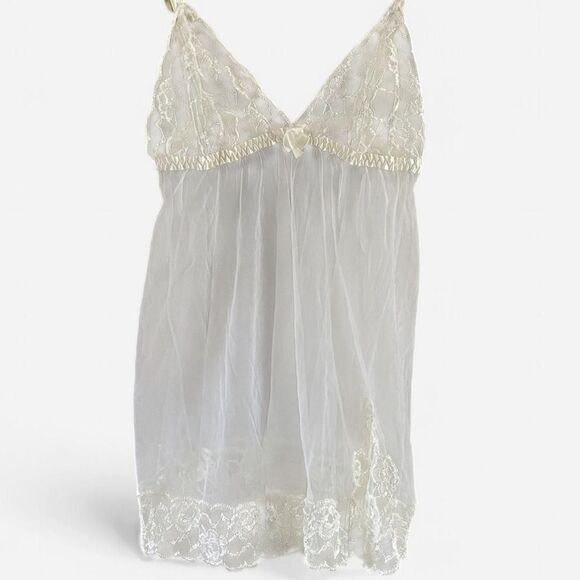 Y2K Angelic Coquette Frederick’s of Hollywood Lace Tulle Babydoll Cami – XL - Picture 3 of 8